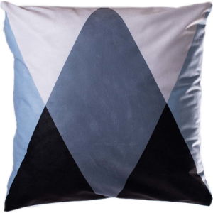 Modro-šedý polštář JAHU Geometry Triangle, 45 x 45 cm