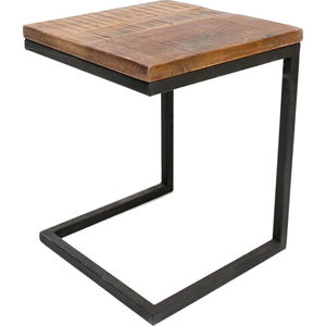Černý odkládací stolek s deskou z mangového dřeva LABEL51 Box
