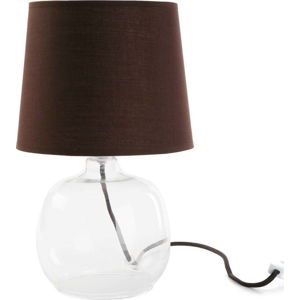 Hnědá skleněná stolní lampa Versa Bobby, ø 22 cm