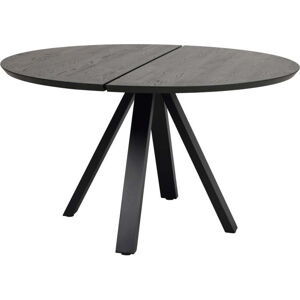 Černý kulatý jídelní stůl s deskou z dubového dřeva ø 130 cm Carradale – Rowico