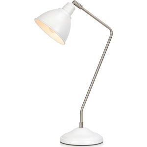 Bílá stolní lampa s detaily ve stříbrné barvě Markslöjd Coast