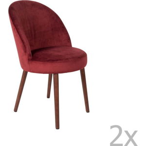 Sada 2 červených židlí Dutchbone Barbara