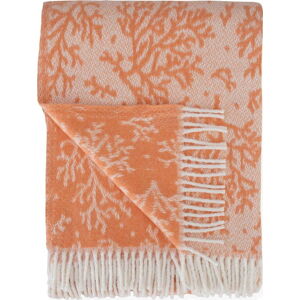 Oranžový pléd s podílem bavlny Euromant Coral, 140 x 180 cm