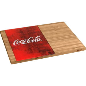 Bambusové prkénko s červenou skleněnou částí Wenko Coca-Cola World