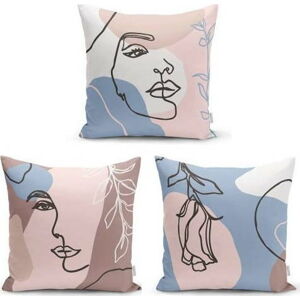 Sada 3 dekorativních povlaků na polštáře Minimalist Cushion Covers Minimalist Woman, 45 x 45 cm