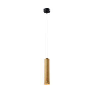 Závěsné svítidlo s kovovým stínidlem v černo-zlaté barvě ø 7 cm Tubo – Candellux Lighting