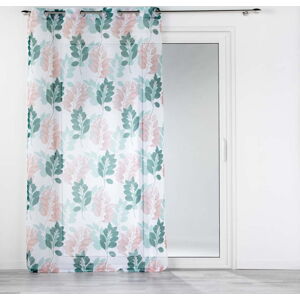 Bílo-zelená voálová záclona 140x280 cm Belline – douceur d'intérieur
