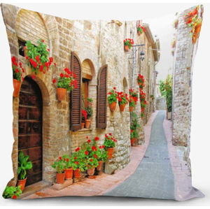 Povlak na polštář s příměsí bavlny Minimalist Cushion Covers Colorful Street, 45 x 45 cm