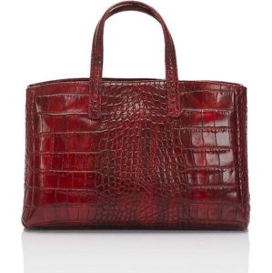 Červená kožená kabelka Lisa Minardi Magnata