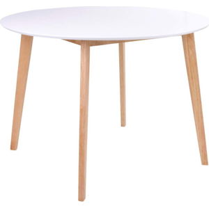 Jídelní stůl s kulatou bílou deskou Bonami Essentials Vojens, ⌀ 105 cm