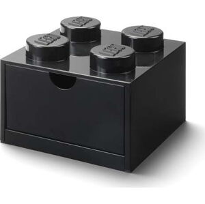 Černý stolní box se zásuvkou LEGO® Brick, 15,8 x 11,3 cm
