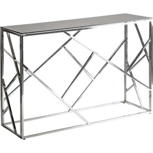 Konzolový stolek se skleněnou deskou ve stříbrné barvě 40x120 cm Manhattan – Burkina