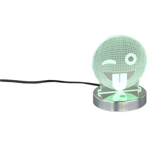 LED stolní lampa v leskle stříbrné barvě (výška 15 cm) Smiley – Trio
