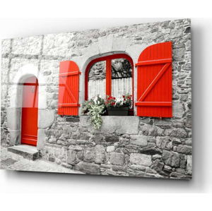 Skleněný obraz Insigne Red Door and Window