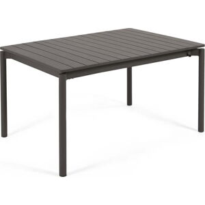 Černý hliníkový zahradní stůl Kave Home Zaltana, 140 x 90 cm