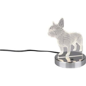 LED stolní lampa v leskle stříbrné barvě (výška 17 cm) Dog – Trio