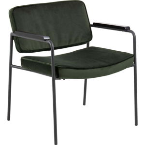Tmavě zelená židle se sametovým povrchem Actona Molly