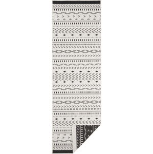 Černo-krémový venkovní koberec Bougari Kuba, 80 x 250 cm