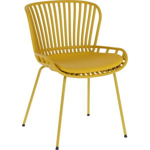 Hořčicově žlutá zahradní židle s ocelovou konstrukcí La Forma Surpik
