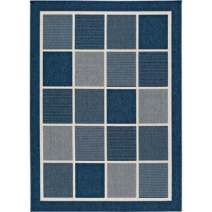 Modrý venkovní koberec Universal Nicol Squares, 140 x 200 cm