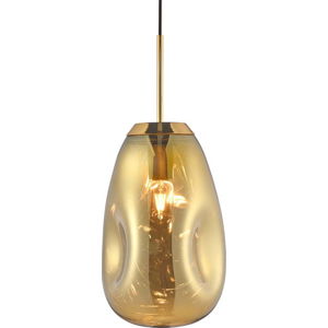 Závěsné svítidlo z foukaného skla ve zlaté barvě Leitmotiv Pendulum, výška 33 cm
