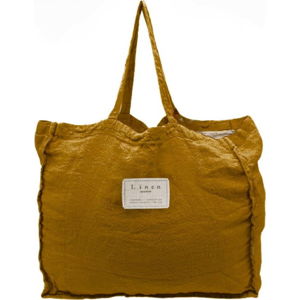 Látková taška Linen Couture Mustard, šířka 50 cm