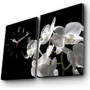 Dekorativní nástěnné hodiny Květy, 64 x 40 cm