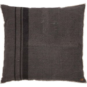 Tmavě šedý polštář BePureHome Coarse, 100 x 100 cm