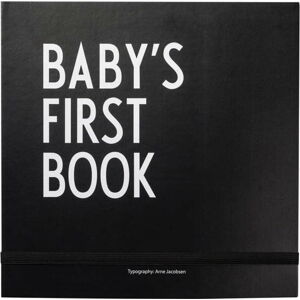 Černá dětská vzpomínková knížka Design Letters Baby's First Book
