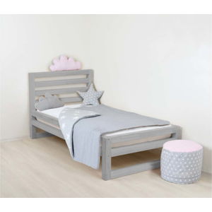 Dětská šedá dřevěná jednolůžková postel Benlemi DeLuxe, 160 x 70 cm