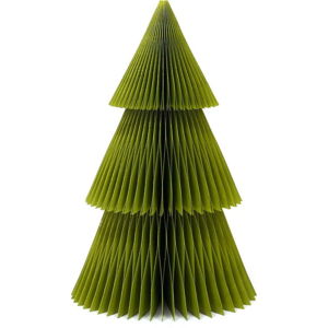 Třpytivě zelená papírová vánoční ozdoba ve tvaru stromu Only Natural, výška 22,5 cm