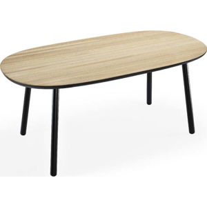 Jídelní stůl z jasanového dřeva s černými nohami EMKO Naïve, 180 x 90 cm