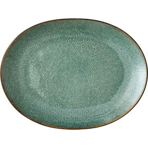Zelený kameninový servírovací talíř Bitz Mensa, 30 x 22,5 cm