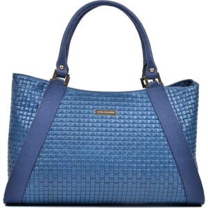 Modrá kožená kabelka Luisa Vannini, 28 x 42 cm