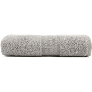 Šedý bavlněný ručník Amy, 50 x 90 cm