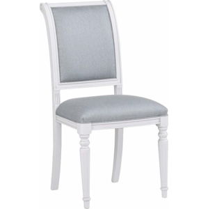 Bílá buková jídelní židle s modro-šedým polstrováním Rowico Mozart