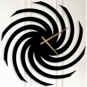 Černé kovové nástěnné hodiny Kate Louise Wave