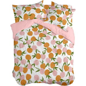Oranžovo-růžový povlak na peřinu na jednolůžko 140x200 cm Peach fruits – Aware