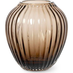 Hnědá skleněná váza Kähler Design Hammershøi, výška 14 cm