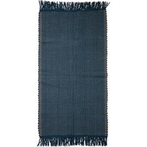 Tmavě modrý bavlněný koberec Bloomingville Kids, 80 x 160 cm