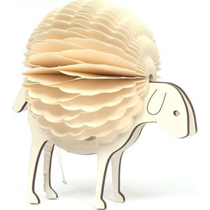 Béžová papírová ozdoba ve tvaru ovce Only Natural, výška 7,5 cm