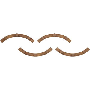Nástěnné věšáky v sadě 4 ks z jasanového dřeva v přírodní barvě Slinka – Umbra