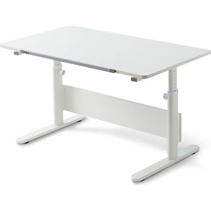 Bílý psací stůl s nastavitelnou výškou Flexa Evo Full