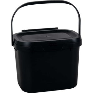 Černá nádoba na kompostovatelný odpad s víkem Addis, 24,5 x 18,5 x 19 cm