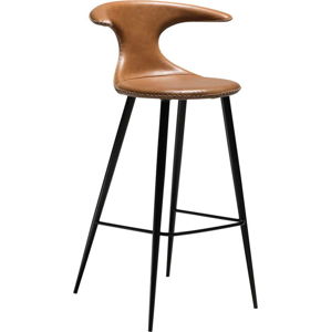 Hnědá barová židle s koženkovým sedákem DAN-FORM Denmark Flair