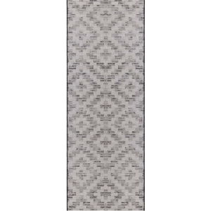 Krémovo-šedý běhoun vhodný do exteriéru Elle Decor Curious Creil, 77 x 200 cm