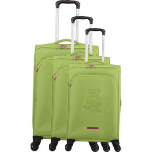 Sada 3 zelených zavazadel na 4 kolečkách Lulucastagnette Emilia