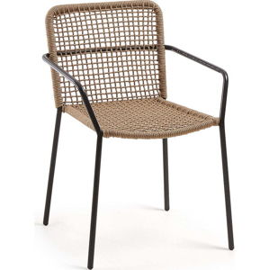 Béžová zahradní židle s ocelovou konstrukcí Kave Home Bomer