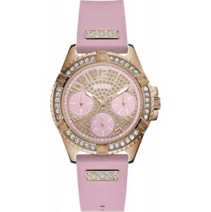 Dámské hodinky s růžovým silikonovým páskem Guess W1160L5