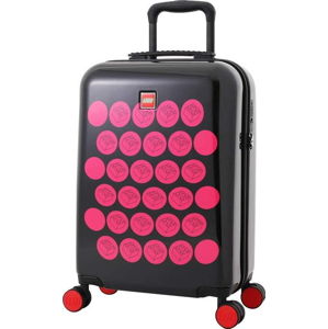 Černý dětský kufr s růžovými prvky LEGO® Brick Dots 20